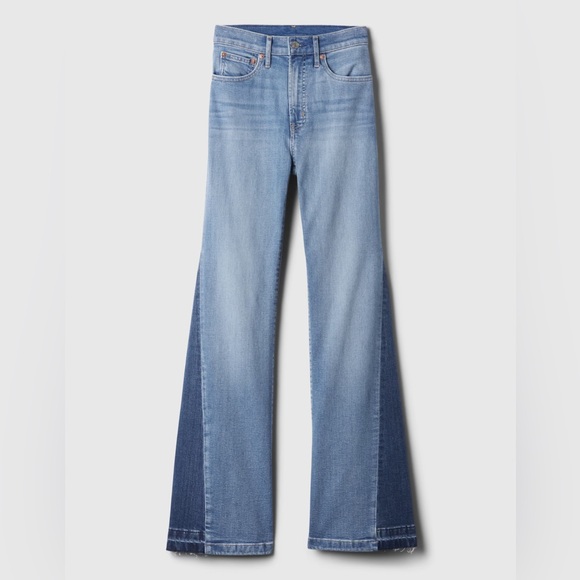 NWT Gap High Rise Patched '70s Flare Jeans - Picture 4 of 10